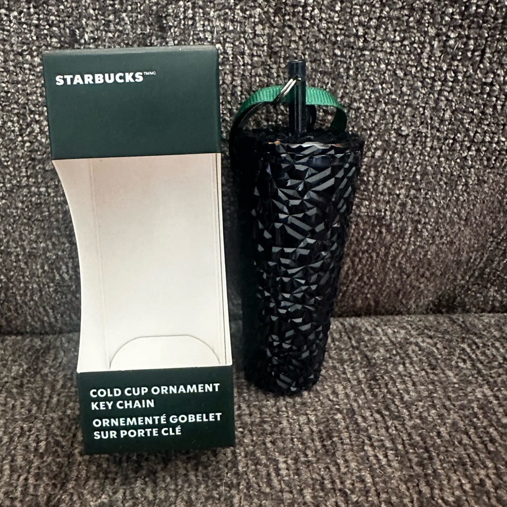 Starbucks 2024 Cold Cup Ornament Key Chain Venti Sparkly Black One Size New - Picture 1 of 11